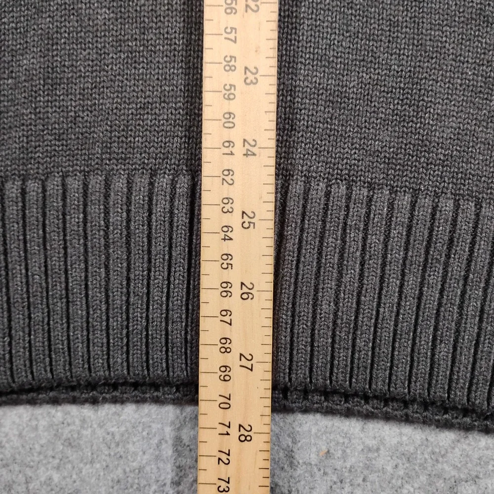 Quince Organic Cotton Quarter Zip Sweater Men's Large Charcoal Gray Pullover